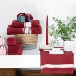 Drap de douche Rouge
