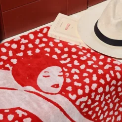 Drap de plage Rouge