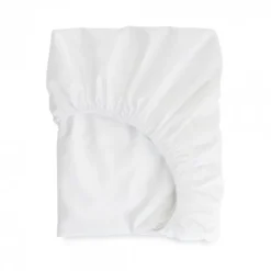 Drap housse blanc en satin de coton