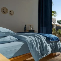 Drap housse Bleu