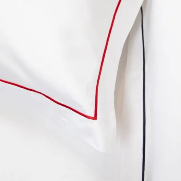 Housse de couette en satin de coton broderie bleu