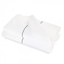 Housse de couette satin de coton broderie vert foncé