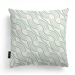 Housse de coussin vert canard en Jacquard