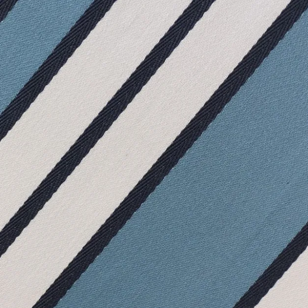 Nappe bleu nuit en coton à rayures