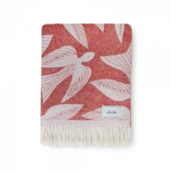 Plaid terracotta en laine et cachemire avec motifs