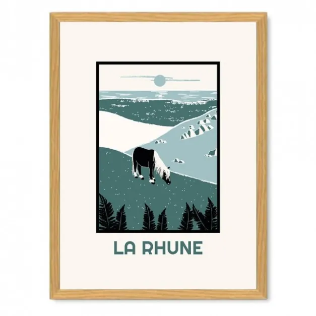 Poster encadré motif Pays baque et pottoks