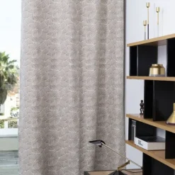 Rideau en Jacquard beige à motifs 100% coton
