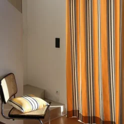 Rideau en Jacquard jaune gold à rayures 100% coton